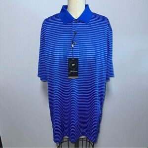 *NWT* Men's Jack Nicklaus Royal Blue Striped Polo, Size M